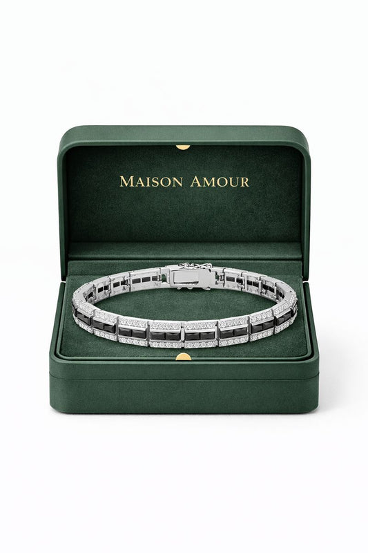 Noir Éternel Pavé Tennis Bracelet