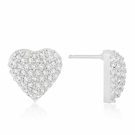 Amour Pavé Heart Studs