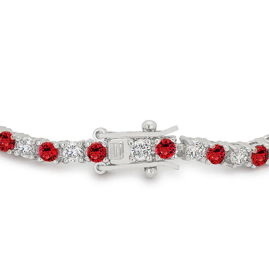 Éternel Rouge Pavé Tennis Bracelet