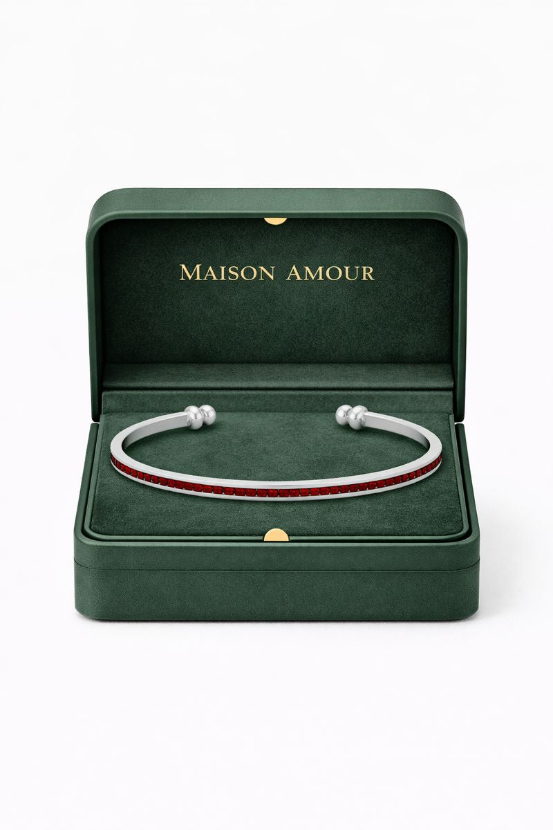 Rouge Line of Love Pavé Cuff