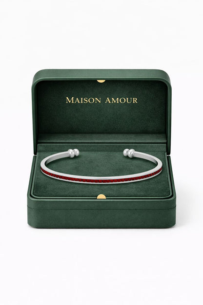 Rouge Line of Love Pavé Cuff