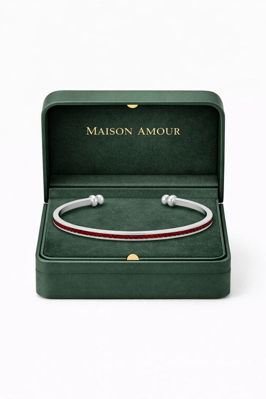 Rouge Line of Love Pavé Cuff