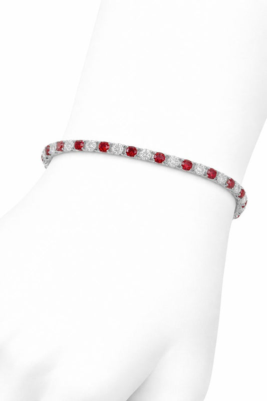 Éternel Rouge Pavé Tennis Bracelet