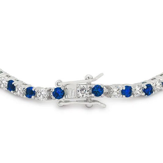 Bleu Éternel Pavé Tennis Bracelet