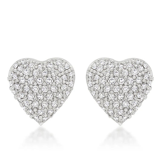 Amour Pavé Heart Studs